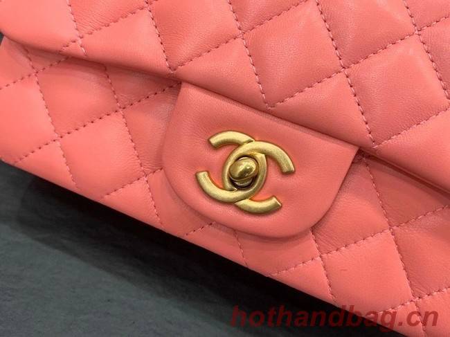 Chanel small tote bag Sheepskin & Gold-Tone MetalAS2431 pink