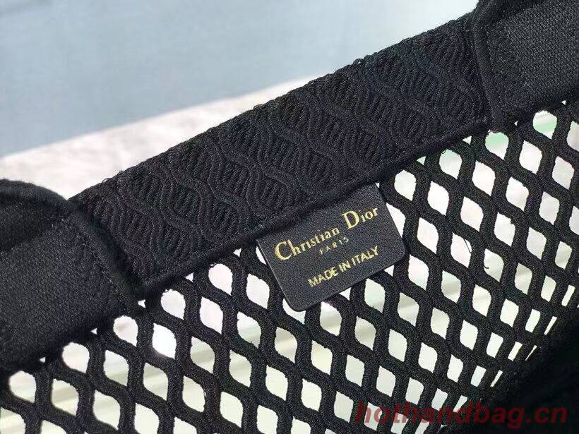 DIOR BOOK TOTE Black Mesh Embroidery M1286ZW