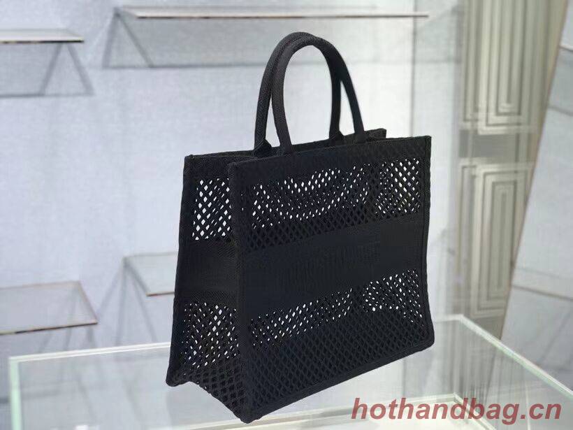 DIOR BOOK TOTE Black Mesh Embroidery M1286ZW