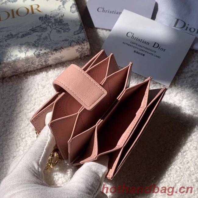 LADY DIOR 5-GUSSET CARD HOLDER Rose Des Vents Patent Cannage Calfskin S0074OV