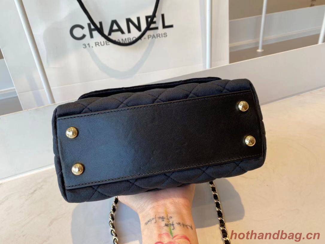 Chanel mini flap bag with top handle AS2215 black