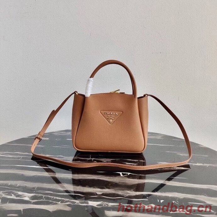 Prada Deer skin bag tote 1BC145 brown