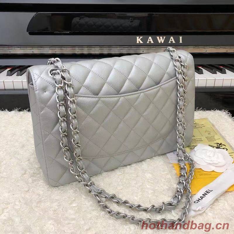 Chanel 2.55 Series Flap Bag Leather A1112CF silvery