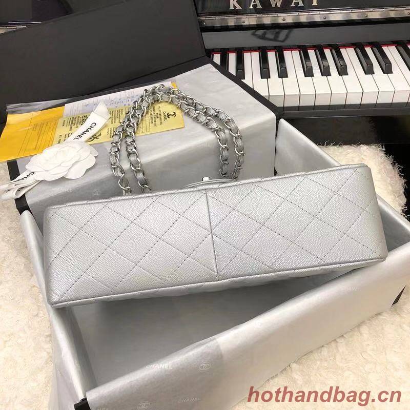 Chanel 2.55 Series Flap Bag Leather A1112CF silvery