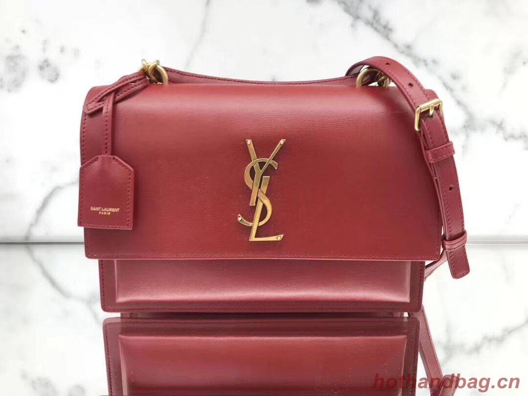 Yves Saint Laurent Calfskin Leather Tote Bag Y634723 Bright red