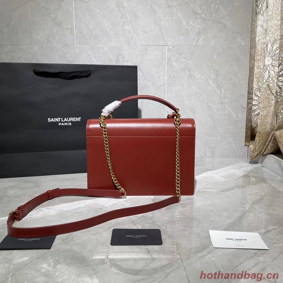 Yves Saint Laurent Calfskin Leather Tote Bag Y634723 red