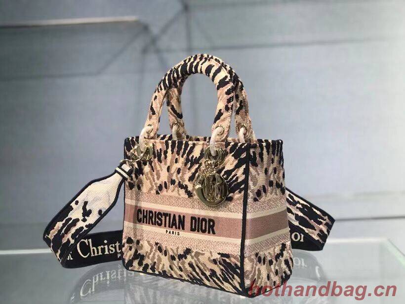 DIOR MEDIUM LADY D-LITE BAG Multicolor Tie & Dior Embroidery M0565OJA