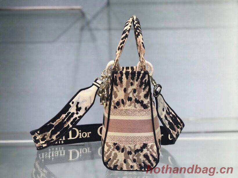 DIOR MEDIUM LADY D-LITE BAG Multicolor Tie & Dior Embroidery M0565OJA