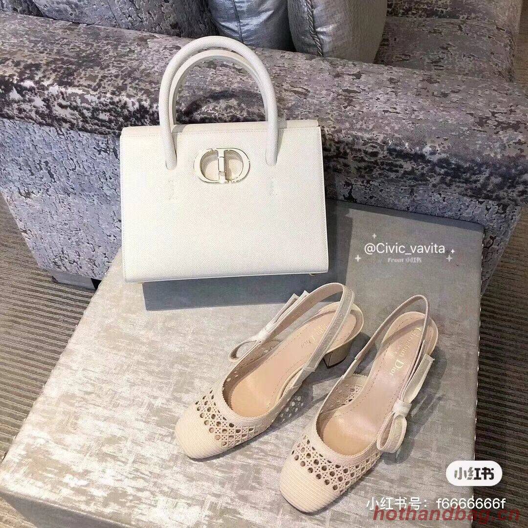 DIOR MEDIUM ST HONORE TOTE Grained Calfskin M9321UMBA white