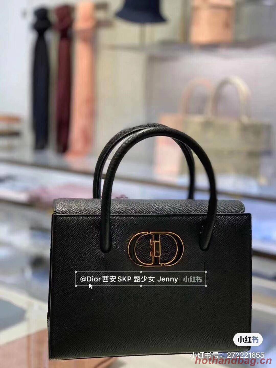 DIOR MEDIUM ST HONORE TOTE Grained Calfskin M9321UMBA black