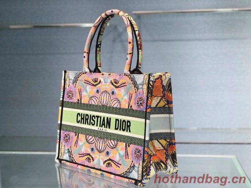 DIOR SMALL DIOR BOOK TOTE Multicolor Tie & Dior Embroidery C1296