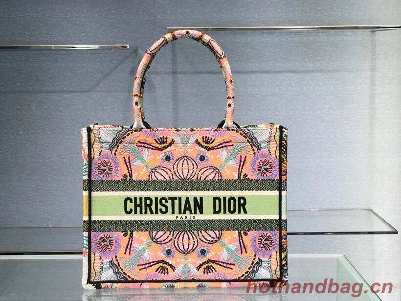 DIOR SMALL DIOR BOOK TOTE Multicolor Tie & Dior Embroidery C1296