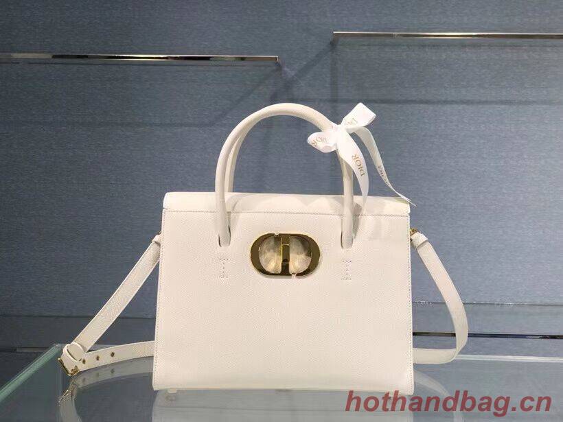 DIOR LARGE ST HONORE TOTE Grained Calfskin M9306UBAE WHITE