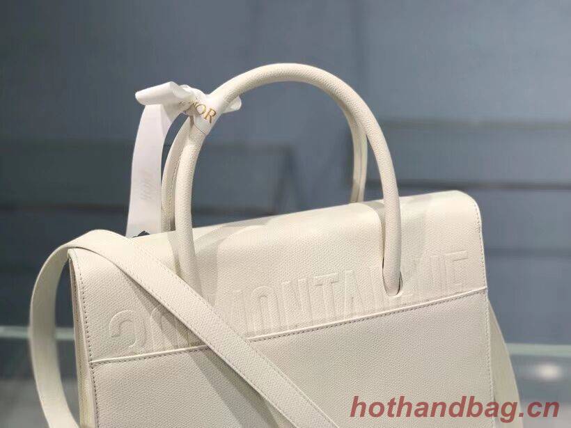 DIOR LARGE ST HONORE TOTE Grained Calfskin M9306UBAE WHITE