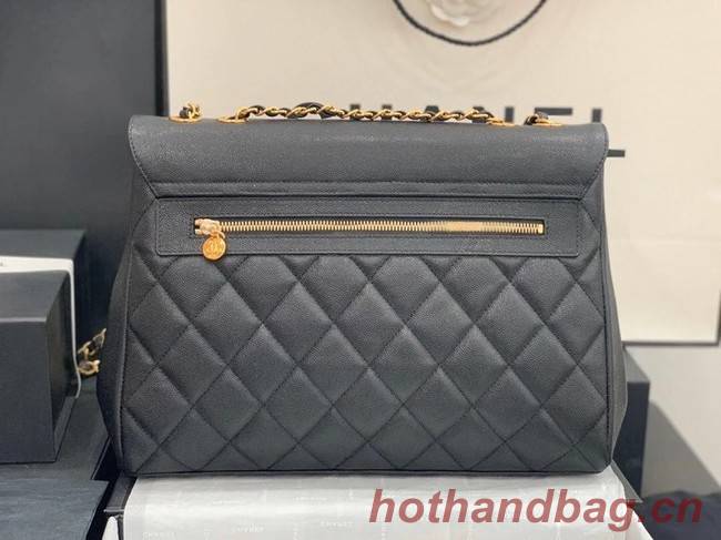 Chanel flap bag Grained Calfskin & & Gold-Tone Metal A92233 black