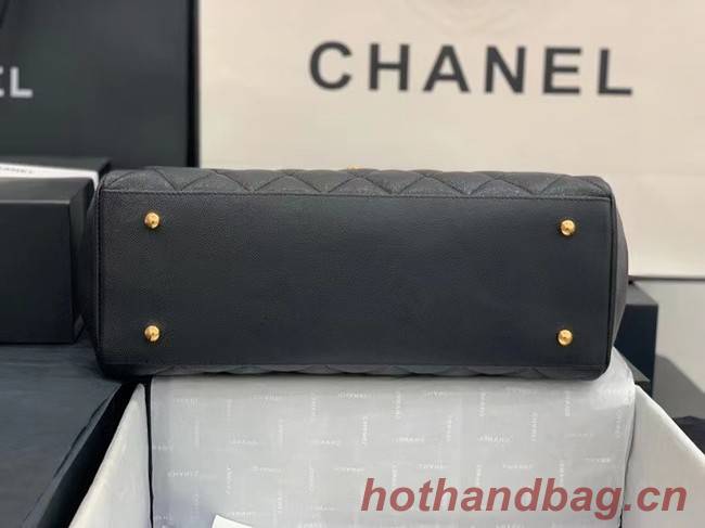 Chanel flap bag Grained Calfskin & & Gold-Tone Metal A92233 black