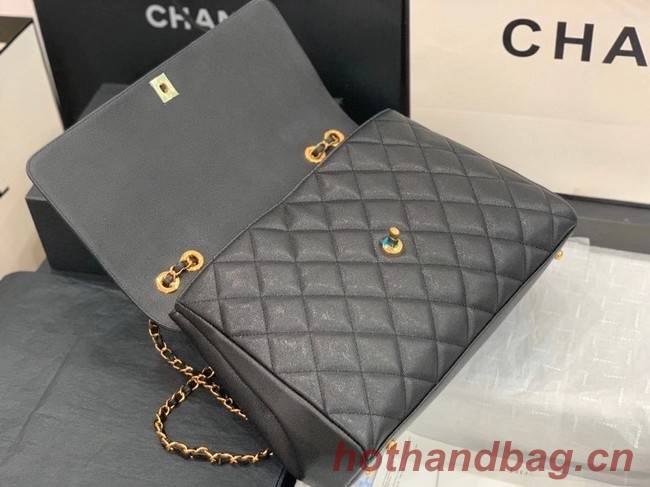 Chanel flap bag Grained Calfskin & & Gold-Tone Metal A92233 black