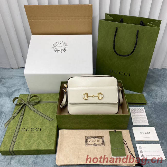 Gucci Horsebit 1955 small shoulder bag 645454 White