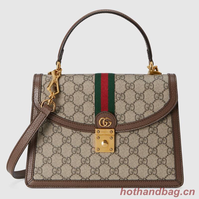 Gucci Ophidia small top handle bag with Web 651055 brown