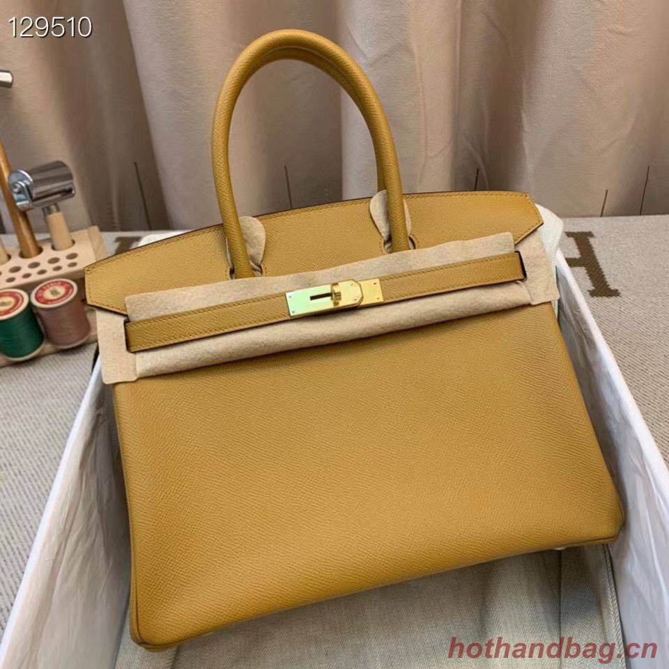 Hermes Birkin 25CM Tote Bag Original Leather H25T Yellow