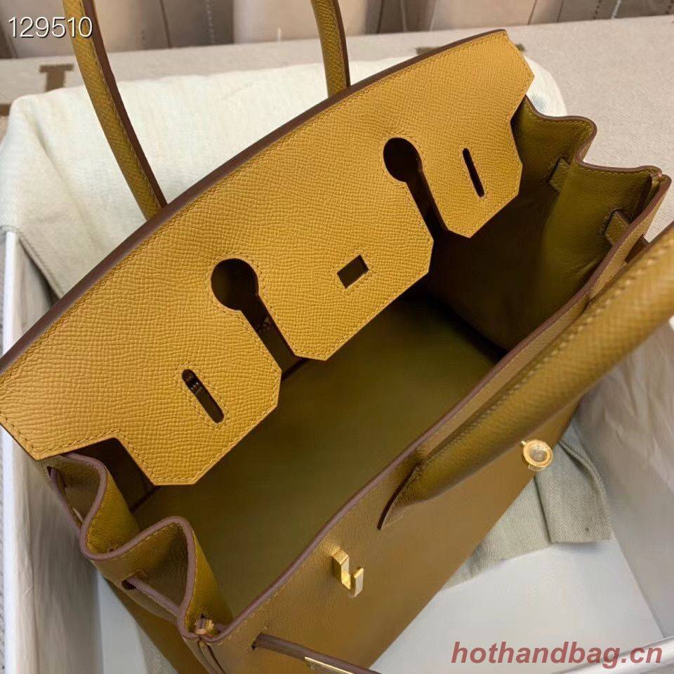 Hermes Birkin 25CM Tote Bag Original Leather H25T Yellow