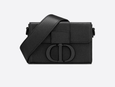 30 MONTAIGNE BOX BAG Black Ultramatte Grained Calfskin M9204S