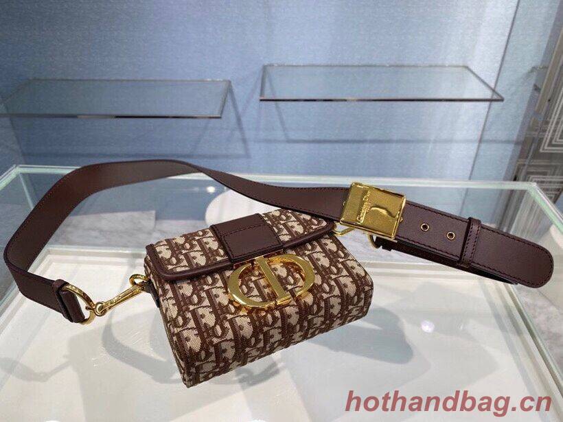 30 MONTAIGNE BOX BAG Brown Dior Oblique Jacquard M9204