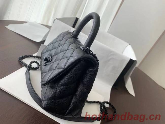 Chanel coco mini flap bag with top handle AS2215 black