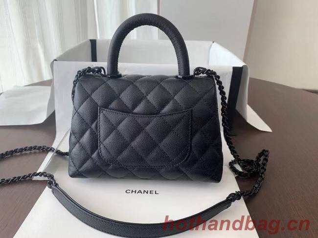 Chanel coco mini flap bag with top handle AS2215 black