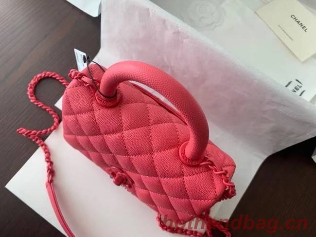 Chanel coco mini flap bag with top handle AS2215 pink