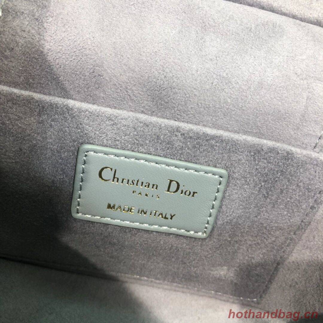 DIOR SMALL DIORTRAVEL VANITY CASE Cannage Lambskin S5488U Gray