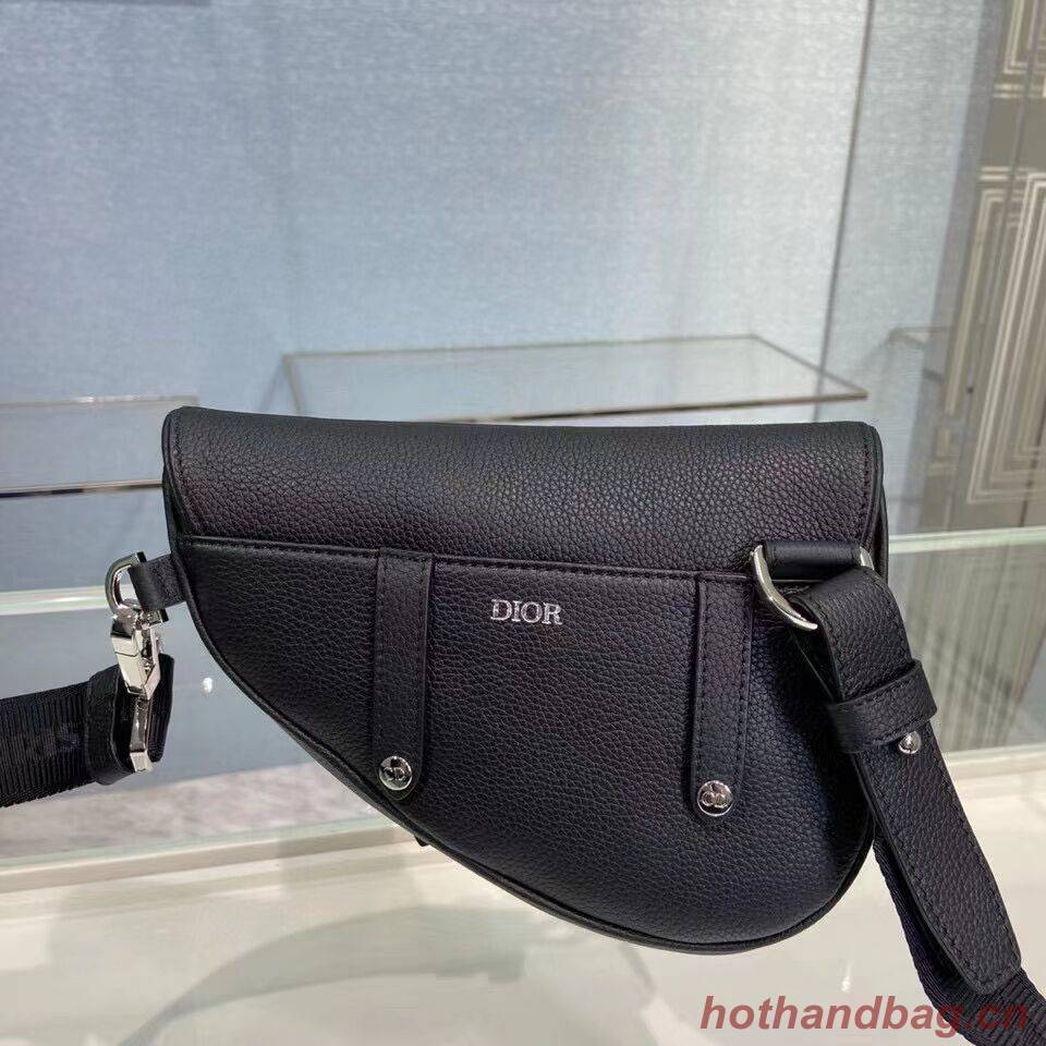 Dior SADDLE BELT POUCH Black Grained Calfskin C2109