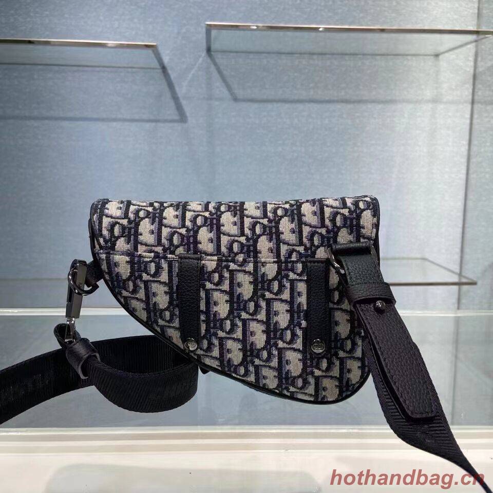 SADDLE FLAT BELT POUCH Blue Dior Oblique Jacquard C2106