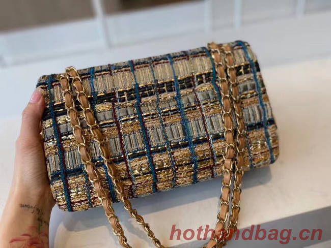 Chanel classic handbag Tweed & Gold-Tone Metal A01112-1 