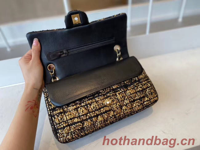 Chanel classic handbag Tweed & Gold-Tone Metal A01112-2