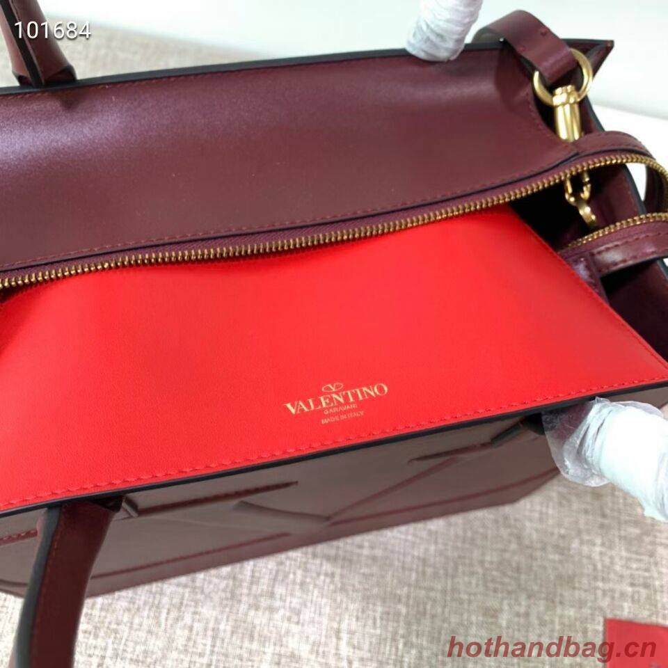 VALENTINO Origianl leather tote V2021 oxblood red