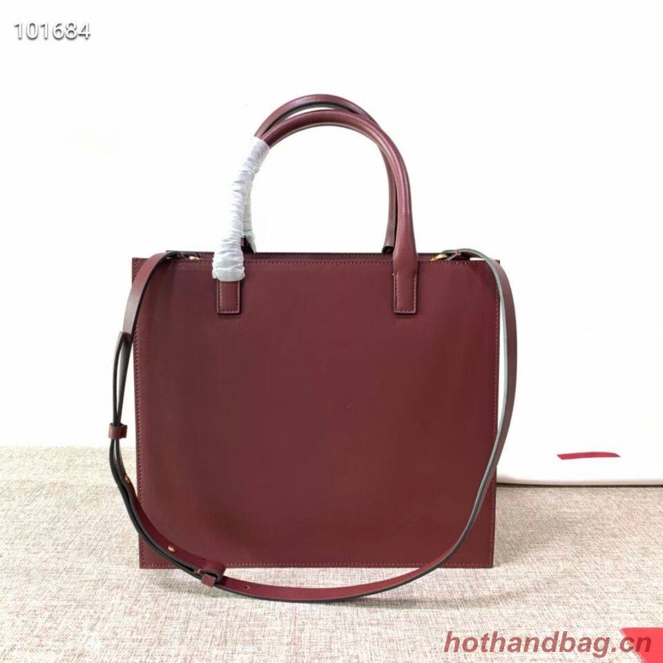 VALENTINO Origianl leather tote V2021 oxblood red