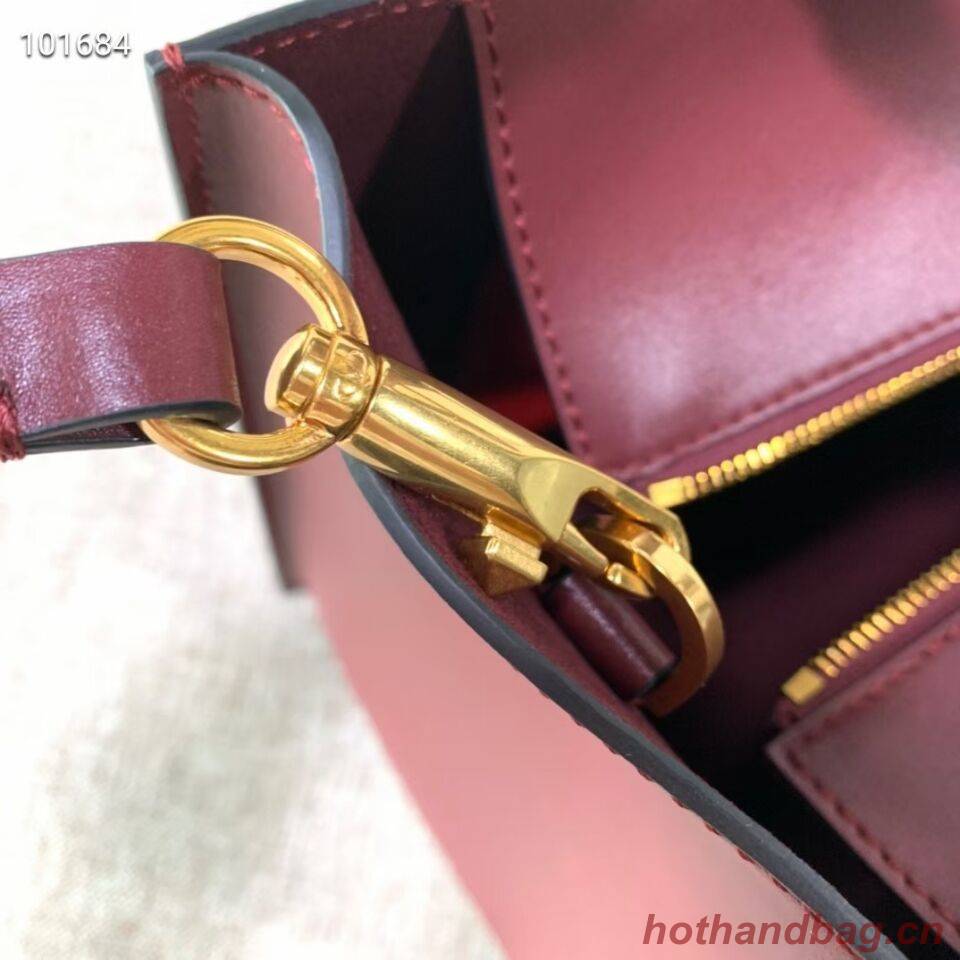 VALENTINO Origianl leather tote V2021 oxblood red