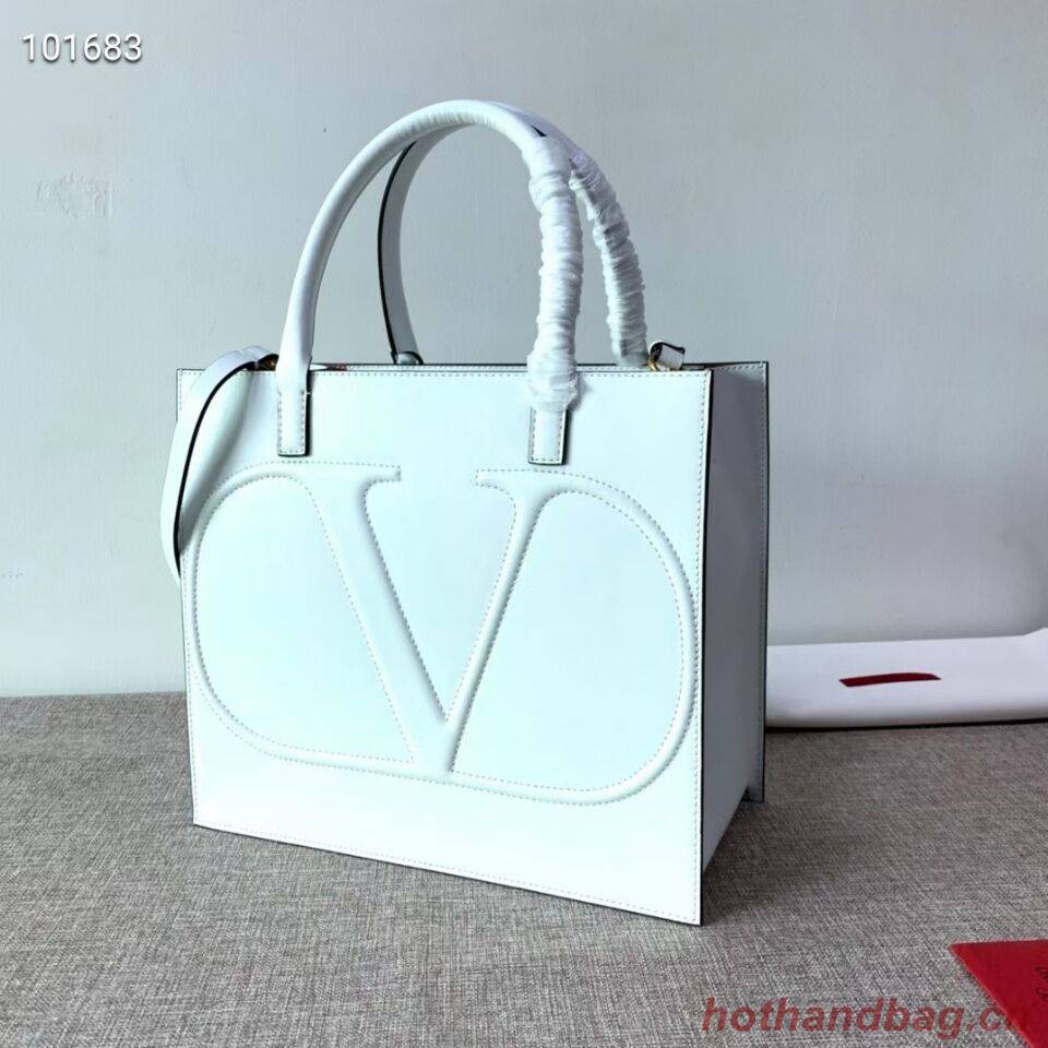 VALENTINO Origianl leather tote V2021 white