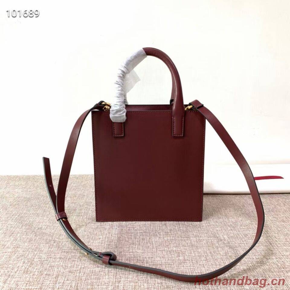 VALENTINO Origianl leather tote V2022 oxblood red