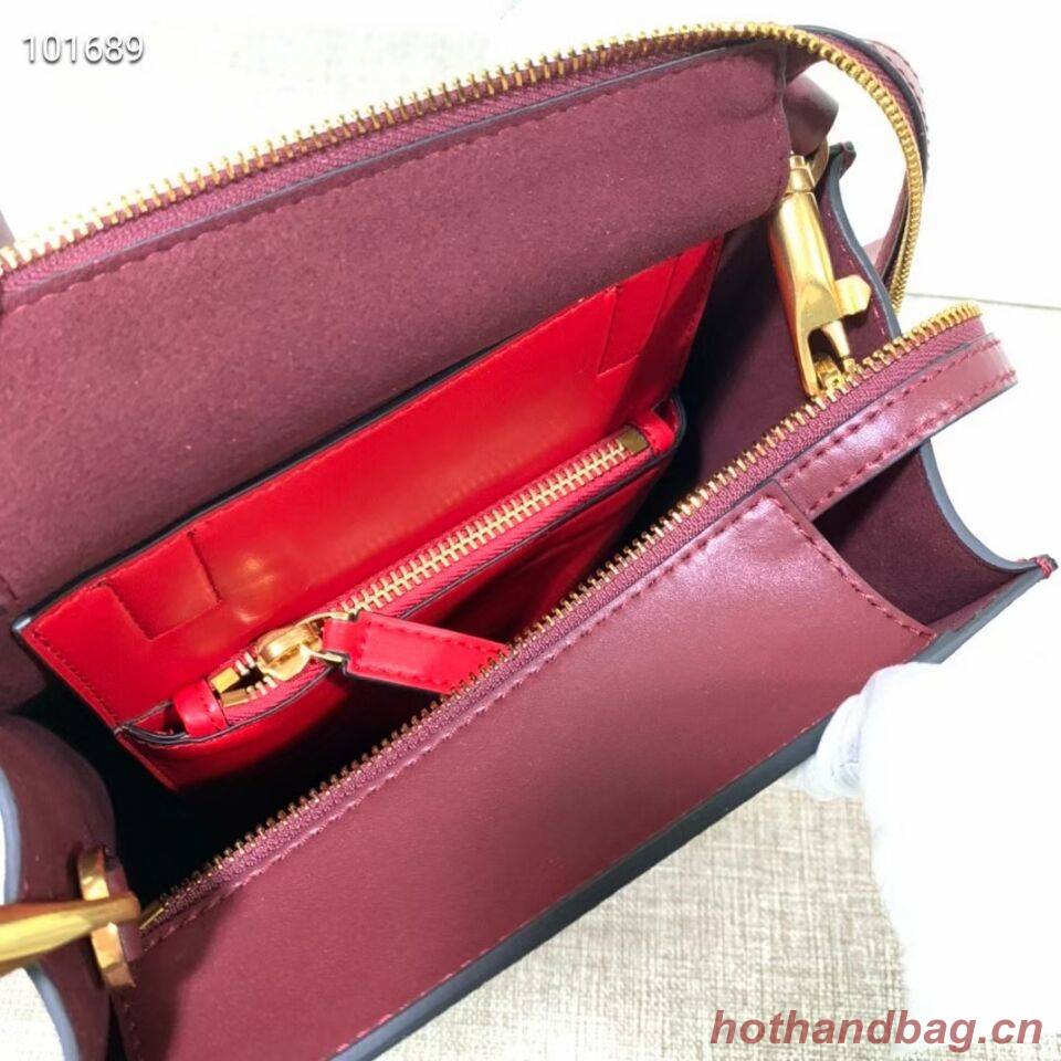 VALENTINO Origianl leather tote V2022 oxblood red