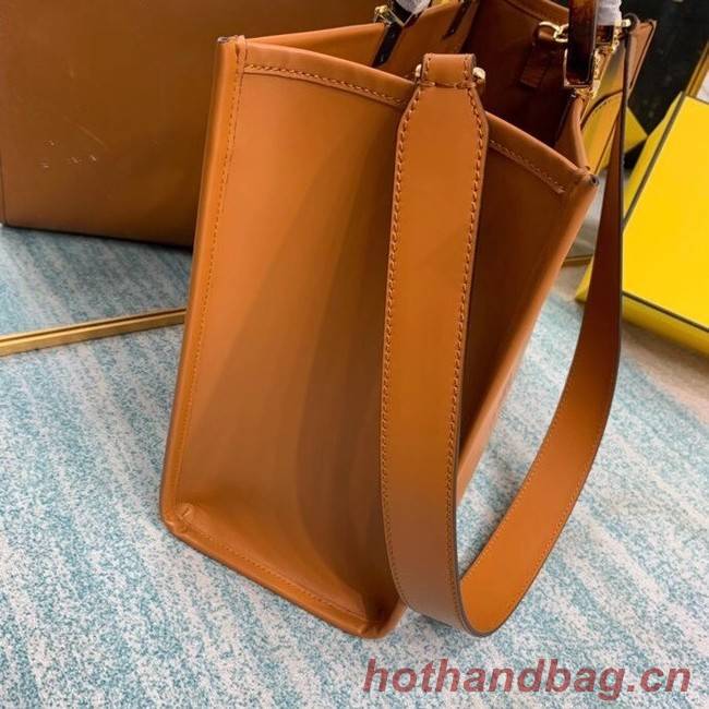 FENDI SUNSHINE MEDIUM brown leather shopper 8BH386A