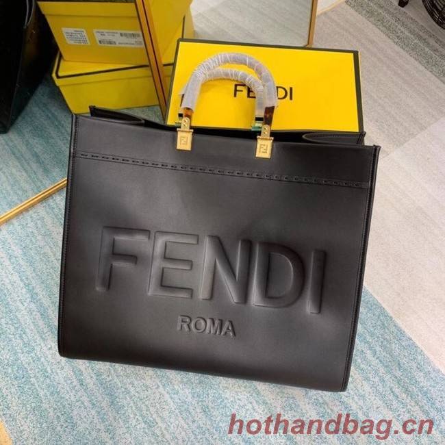 FENDI SUNSHINE large black leather shopper 8BH387A