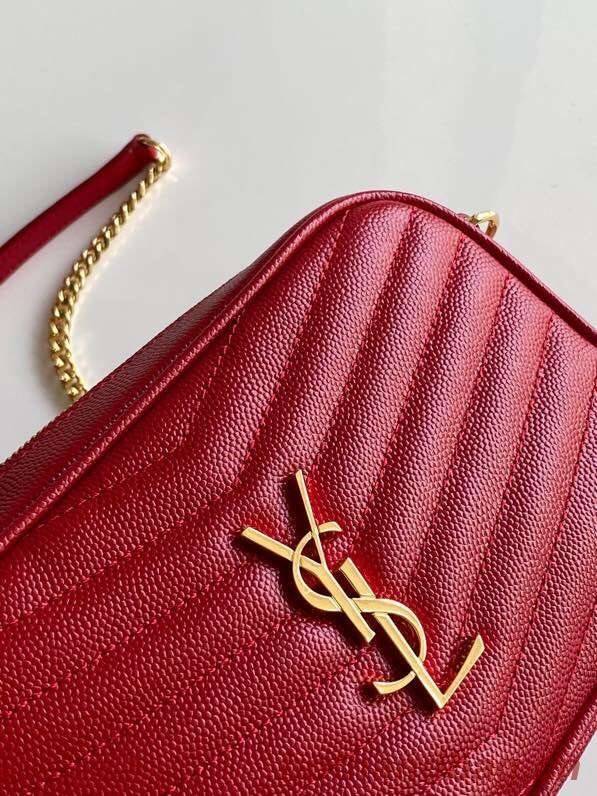 Yves Saint Laurent VINTAGE CAMERA BAG IN Calfskin Leather 6125791 red