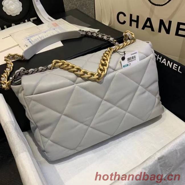 chanel 19 large flap bag AS1162 gray