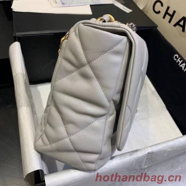 chanel 19 large flap bag AS1162 gray