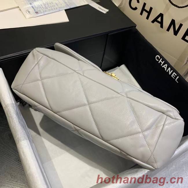 chanel 19 large flap bag AS1162 gray