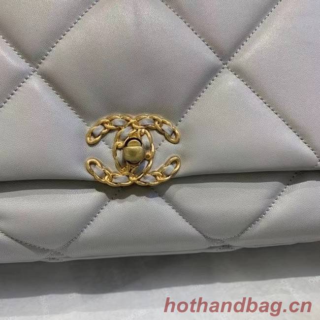 chanel 19 large flap bag AS1162 gray