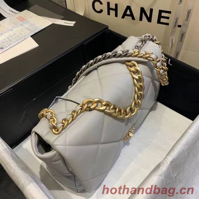 chanel 19 large flap bag AS1162 gray