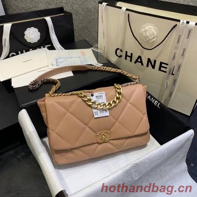 chanel 19 large flap bag AS1162 light pink